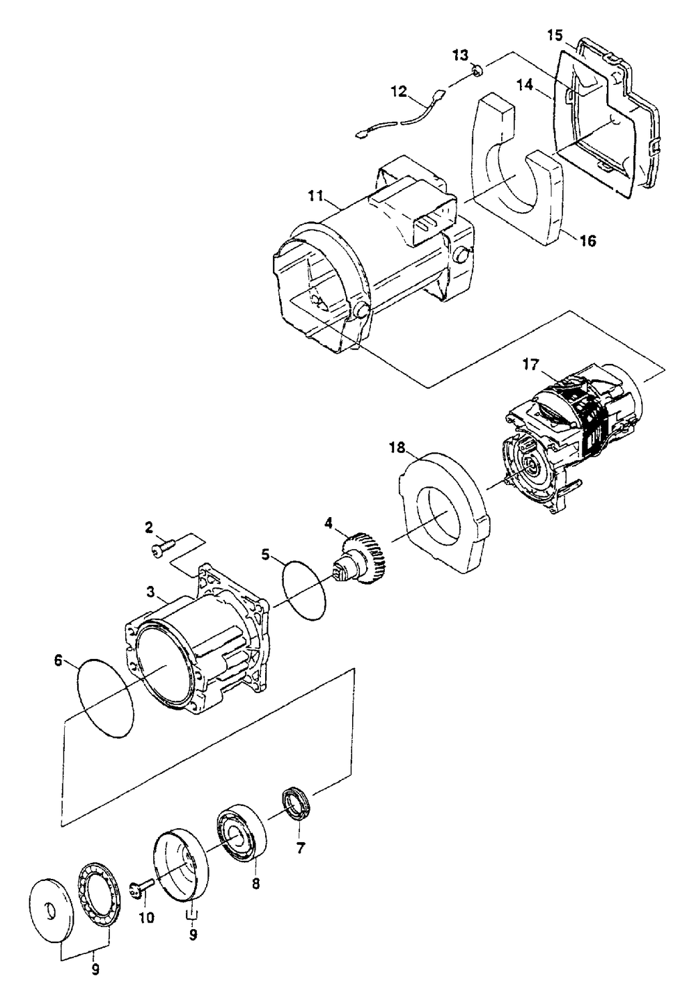 Motor Repair Parts (10/95) Diagram and Parts List for 9737-0  Briggs and Stratton Pressure Washer